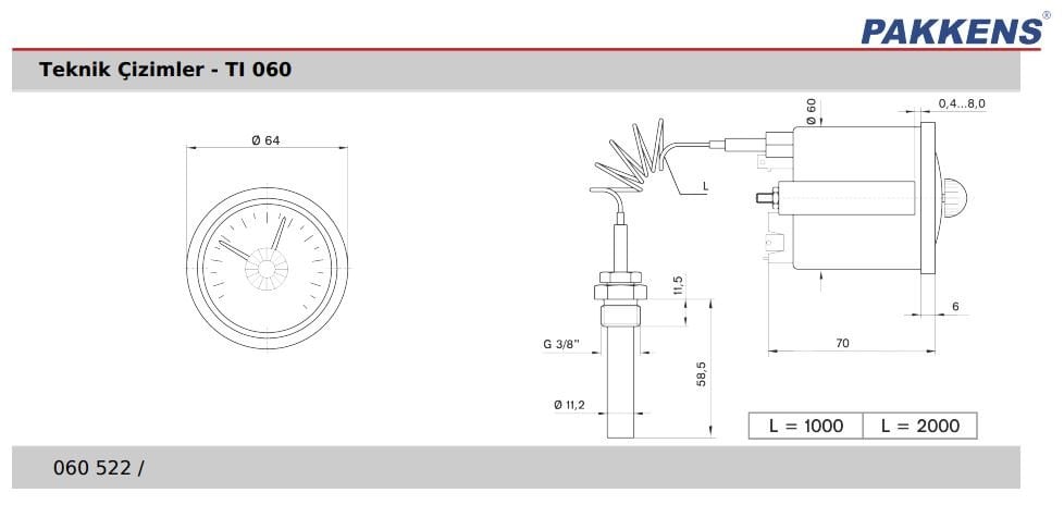 pakkens ti060 060522 kontaklı termometre hararet ölçer teknik çizimi